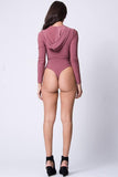 LACE UP HOODIE SOLID BODYSUIT