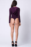 LACE UP HOODIE SOLID BODYSUIT