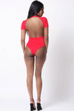 OPEN BACK SHORT SLEEVE BODYSUIT