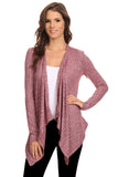 Women's Ribbed Cardigan Short Draped Open Front
