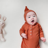 Cotton Buttonup Winter Onesie Set