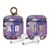Camo Purple Premium Leather AirPods 1 & 2 Case Hook Series - shopwishi 