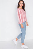 Tie-dye Print High-low Long Sleeve Top - shopwishi 