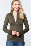 Women's Solid Workout Track Jacket