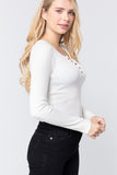 Snap Button Detail Sweater Top