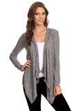 Women's Ribbed Cardigan Short Draped Open Front