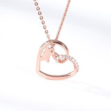 Crystal Lovely Rabbit Heart Pendant Necklaces For