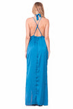 SATIN CHOKER MAXI DRESS