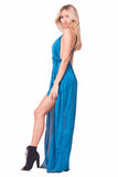 SATIN CHOKER MAXI DRESS