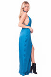 SATIN CHOKER MAXI DRESS