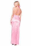 SATIN CHOKER MAXI DRESS