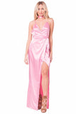 SATIN CHOKER MAXI DRESS