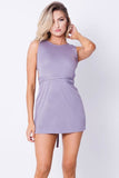 OPEN BACK SOLID MINI DRESS