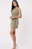 OPEN BACK SOLID MINI DRESS