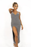 GLITTER TEXTURED MAXI DRESS