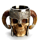 Stain resistant Steel Skull Mug Viking Ram Horned Pit Lord Warrior