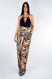 PRINTED WIDE PANTS WITH BELT