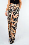 PRINTED WIDE PANTS WITH BELT