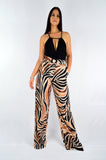 PRINTED WIDE PANTS WITH BELT