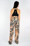 PRINTED WIDE PANTS WITH BELT