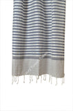 Royal (100% Silk) - Grey/Navy  Wrap/Scarf/Shawl