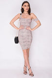 Nude Leopard Print Bodycon Dress - shopwishi 