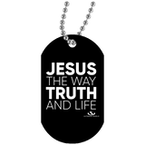 JESUS THE WAY TRUTH AND LIFE White Dog Tag