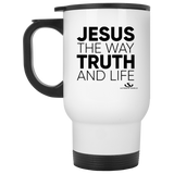 JESUS THE WAY TRUTH AND LIFE White Travel Mug