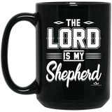 THE LORD IS MY SHEPHERD 15 oz. Black Mug
