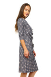 Women's 3/4 Three Quarter Sleeve Midi Dress with