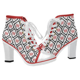 Wakerlook Women's  Lace Up Chunky Heel Ankle Boots