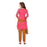 Glaze Cotton Fabric Pink Color Dress Material