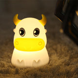Colorful dull cow silicone night light led creative dream bedroom
