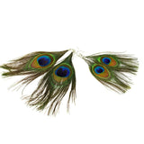 Fashion BOHO Style Peacock Earrings Feather Shiny