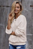 Fashion Beige Terry Thread Cashmere Sweatshirt