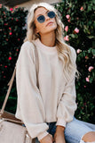 Fashion Beige Terry Thread Cashmere Sweatshirt