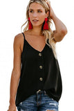 Fashion Black Spaghetti Strap Buttoned Tank Top