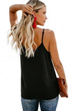 Fashion Black Spaghetti Strap Buttoned Tank Top