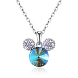 THE FAMOUS MOUSE Sterling Silver Necklace with Swarovski Crystals