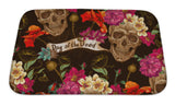 Bath Mat, Skull And Flowers