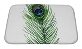Bath Mat, Peacock Feather Isolated On A White