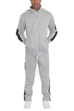 SNAP BUTTON TRACK PANTS- GREY