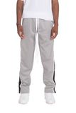 SNAP BUTTON TRACK PANTS- GREY