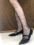KASURE Woman's Sexy Transparent Tights With Inscriptions Plus Size