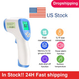 Infrared Forehead Digital Thermometer Gun IR Laser Non Contact Thermometer with 3 Color Backlight Display for Baby Adults sensor
