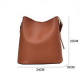 Casual wide strap buckets bag designer women shoulder bags luxury pu crossbody bag large capacity messenger bag simply purses