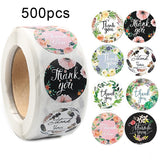 500pcs/roll  Thank You Stickers Handmade Sticker Circle Stationery thank you for your order  Seal Labels thank you sticker