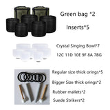 KVKA 7-12 Inch Note CDEFGAB Set of 7PCS Chakra Frosted Quartz Crystal Singing Bowl With Free Case