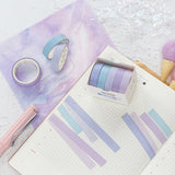 5pcs/lot Decorative Washi Tape Diy Rainbow Sticker Masking Paper Set For Diy Crafts Planners Scrapbooks Bullet Journals Cards