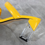 Fashion Sandals Women Summer New Comfortable Latex Tape Hollow High-heel Sandals Crystal Thick Heels Party Slippers 8.5CM